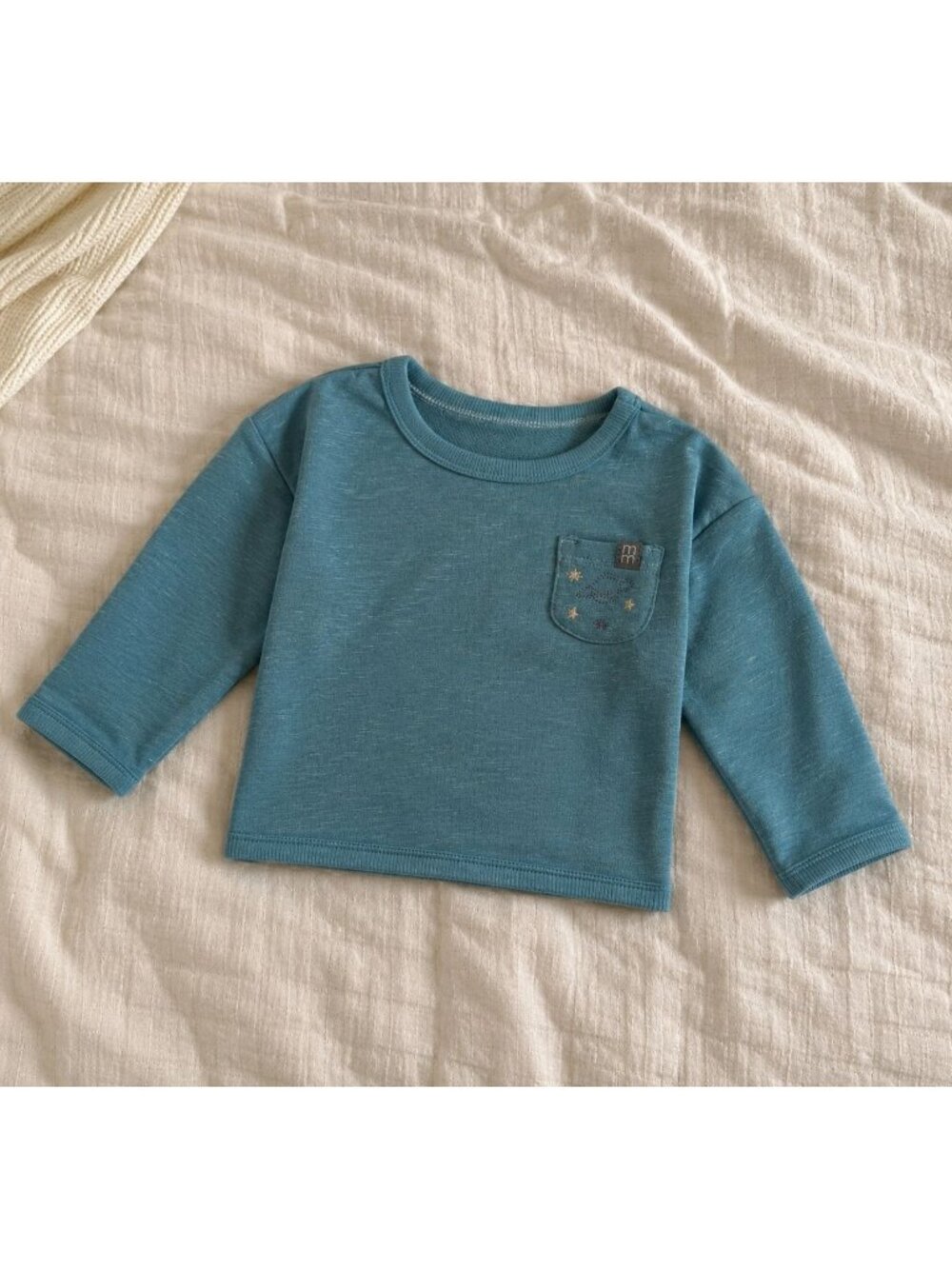 Gerber Infant Boys Blue Drop Shoulder Long Sleeve Top Size 6-9 Months NWT